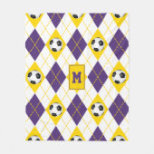 lila Goldfußballmannschaft farbig Raute Muster Fleecedecke (Vorderseite)