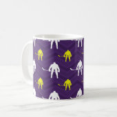 Lila, Goldgelb, Weiß, Eis-Hockey, Zickzack Kaffeetasse (Vorderseite Links)