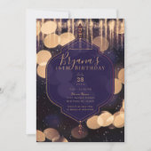 Lila Goldgläser-Lichter Mystisches Nachtsüß 16 Einladung (Vorderseite)