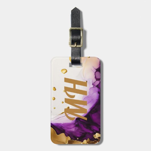 Lila Goldinfusion Gepäckanhänger (Vorderseite vertikal)