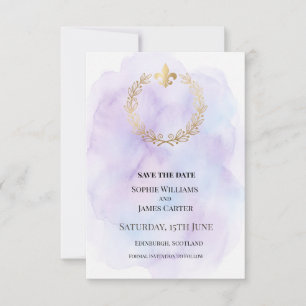 Lila Goldkranz Hochzeit Save The Date
