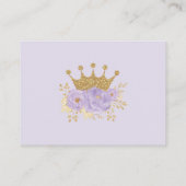 Lila Goldkrone Prinzessin Baby Girl Diaper Raffel Begleitkarte (Rückseite)