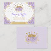 Lila Goldkrone Prinzessin Baby Girl Diaper Raffel Begleitkarte (Vorne/Hinten)