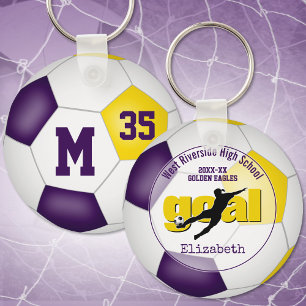 lila Goldmädchen Fußball-Tor-Mannschaftssport Schlüsselanhänger