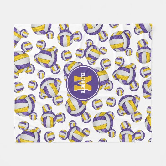 lila Goldmädchen-Volleyballmannschaft Fleecedecke (Vorderseite (Horizontal))