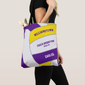 lila Goldmannschaft farbenfrohe Volleyballtrainer Tasche (Von Nahem)
