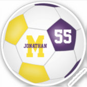 lila Goldmannschaft färbt Jungs Fußball Aufkleber (Vorderseite)