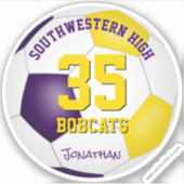 lila Goldmannschaft färbt Jungs Fußball Aufkleber (Vorderseite)