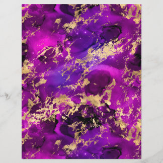 Lila- & Goldmarbild-Galaxy-Scrapbook-Blatt