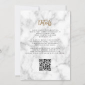 Lila Goldmarble Agate Script QR Code Hochzeit Einladung (Rückseite)