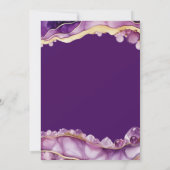 Lila Goldmarmor 60. Geburtstag Einladung (Rückseite)