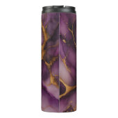 Lila Goldmarmor Abstrakt Thermosbecher (Rückseite)