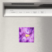 Lila Goldmarmor-Abstraktmuster Magnet (In Situ (Geschirrspüler))