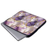 Lila Goldmarmor Laptop Hülle Luxus Case (Vorne Knopf)