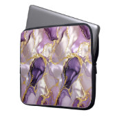 Lila Goldmarmor Laptop Hülle Luxus Case (Vorderseite Links)