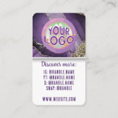 Lila Goldmarmor Medizinischer Wellness-Center Haut Treuekarte (Rückseite)