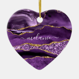 Lila Goldmarmor mit Individuelle Name Keramik Ornament