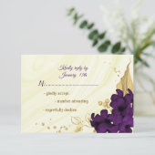 lila Goldmarmor RSVP Karte (Stehend Vorderseite)