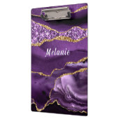 Lila Goldmarmorplatte mit Individuelle Name Klemmbrett (Links)