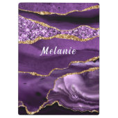 Lila Goldmarmorplatte mit Individuelle Name Klemmbrett (Rückseite)