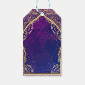 Lila- & Goldmarokkanisches Arabisches Bauchfisch-T Geschenkanhänger (Rückseite)