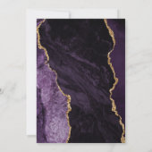 Lila Goldmedaille Agate Gray Marble Wedding Einladung (Rückseite)