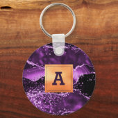 Lila Goldmedaille aus Agarve Schlüsselanhänger (Vorderseite)