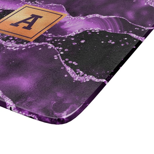 Lila Goldmedaille aus Marmor Schneidebrett (Ecke)