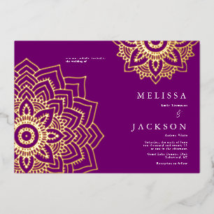 Lila Goldmedaille Folieneinladung