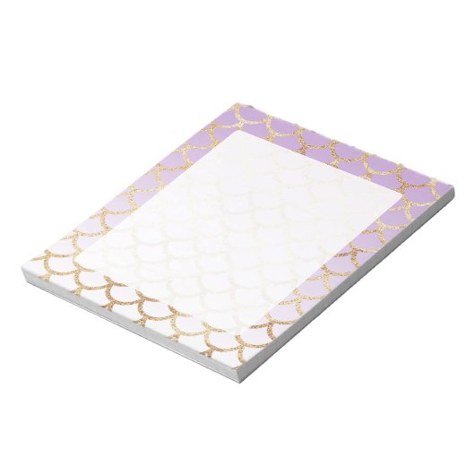 Lila Goldmedaille Skala Glitzer Effekt Notizblock (Rotiert)