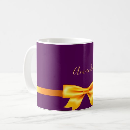 Lila Goldname Kaffeetasse (Vorderseite Links)