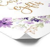 Lila Goldrahmen-Schmetterlingskarten und -geschenk Poster (Ecke)