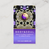 Lila Goldreflektion Mandala Holistische Heilung Visitenkarte (Rückseite)