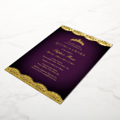 Lila Goldrevier Tiara Quinceanera Fossilienfisch Folieneinladung (Gedreht)