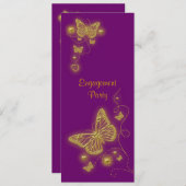 Lila Goldschmetterling Einladung (Vorne/Hinten)