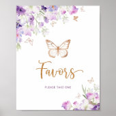 Lila Goldschmetterling Favoriten für Wasserfarbe Poster (Vorne)