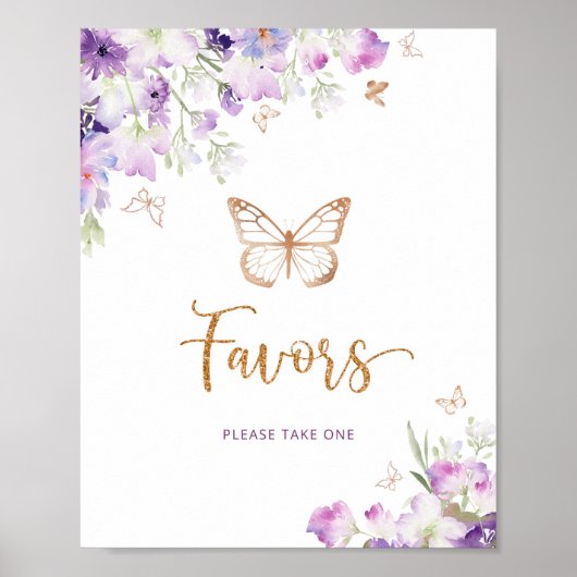 Lila Goldschmetterling Favoriten für Wasserfarbe Poster (Vorne)