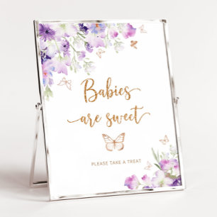Lila Goldschmetterling in Wasserfarbe Babys sind s Poster