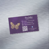 Lila Goldschmetterling QR-Code Facebook Magnetische Visitenkarte (Beispiel)
