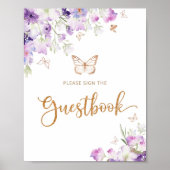 Lila Goldschmetterling signiert das Guestbook Poster (Vorne)