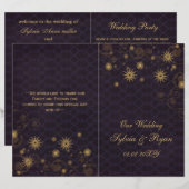 lila Goldschneeflocken Hochzeitsprogramme gefaltet (Vorne/Hinten)