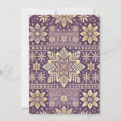 Lila- & Goldskandinavischer Winter Einladung (Vorderseite)