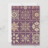 Lila- & Goldskandinavischer Winter Einladung (Rückseite)