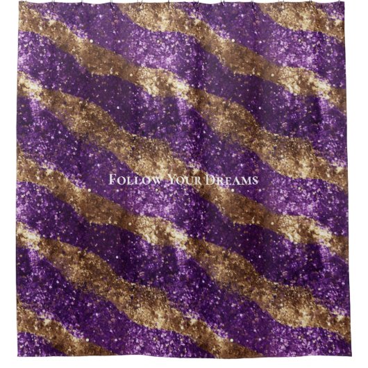 Lila Goldsparkle-Glitzer Duschvorhang (Vorderseite)