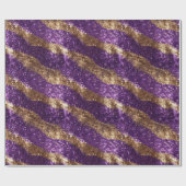 Lila Goldsparkle Glitzer Geburtstag Geschenkpapier (Flach)