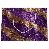 Lila Goldsparkle Glitzer Geburtstag Große Geschenktüte (Vorderseite)