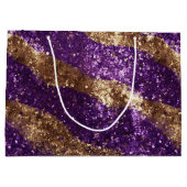 Lila Goldsparkle Glitzer Geburtstag Große Geschenktüte (Rückseite)