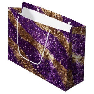 Lila Goldsparkle Glitzer Geburtstag Große Geschenktüte