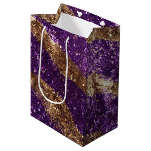 Lila Goldsparkle Glitzer Geburtstag Mittlere Geschenktüte
