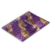 Lila Goldsparkle-Glitzer Notizblock (Linke Seite)